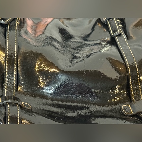 Dooney and Bourke Black Patent Leather Travel Tote Bag Used Good Condition - Picture 13 of 16